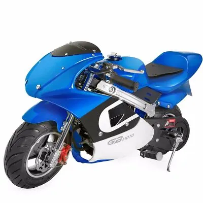 XtremepowerUS Ride On Mini Pocket Bike For Kids Motorcycle 40cc Engine Blue • $249.95