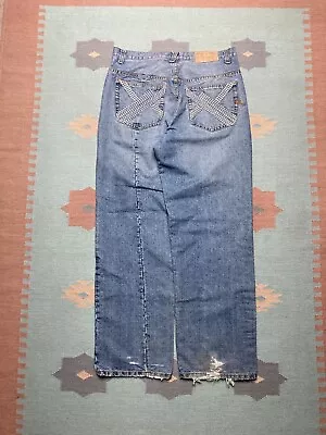 Vintage Y2k Baggy Jeans Rocawear Embroidered Wide Leg Skater JNCO Style 36x33 • $40