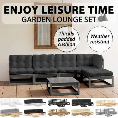 $318.99 • Buy  Garden Lounge Set Outdoor Furniture Set Wooden Setting Patio 6 Piece VidaXL