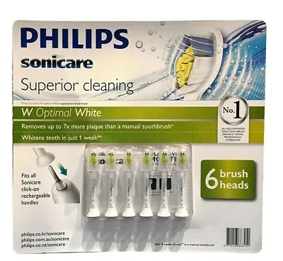 $57.59 • Buy 6x Genuine Philips Sonicare Optimal White Electric Toothbrush Replacement Heads