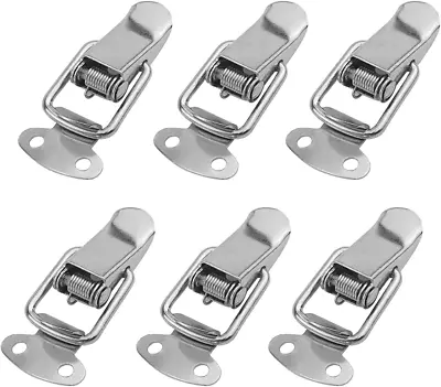 Spring Loaded Buckle Latch Stainless Steel Toggle Hasp Lock Wooden Case 6 Pack • $7.88