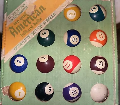 Vintage Top Quality American BILLIARD BALLS COMPLETE SET AND BOX. • $45