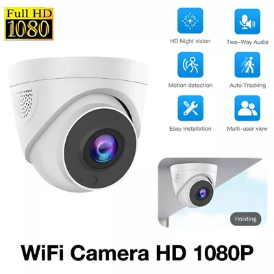 Outdoor Indoor Camera HD 1080P Wifi Dome Surveillance Home Security Night Vision • £17.41