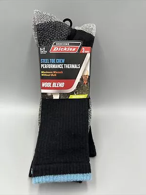 3 Pack Dickies Steel Toe Crew Socks Performance Thermals Midweight Black/Teal • $17.05