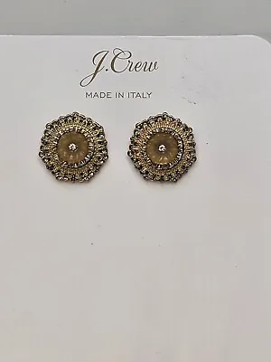 J Crew Made In Italy Goldtone Stud Earrings Rare Y2K New Signed Gift • $18
