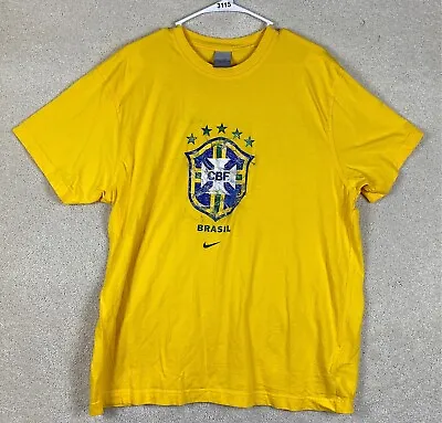 $2.49 • Buy CBF Brazil Soccer 2XL T Shirt Nike Adult Size 2X-Large Short Sleeve Shirt