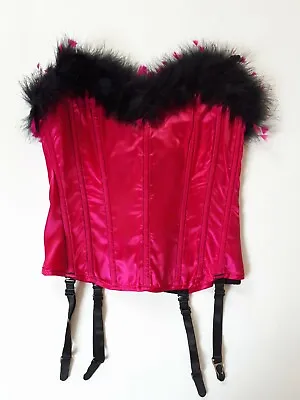 £45 • Buy Shirley Of Hollywood Hot Pink Satin Bustier & Thong 34 38 Women Basques Corsets