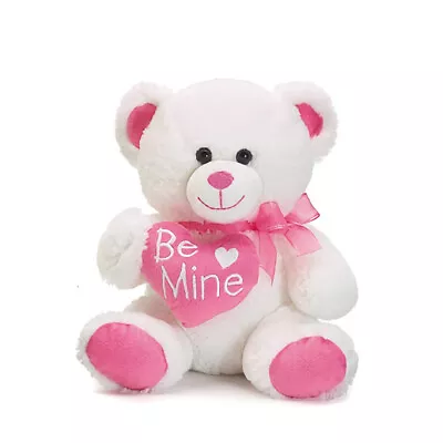 I Love You 10   Sitting Teddy Bear With Pink Be Mine Heart Plush Toy • $15.93