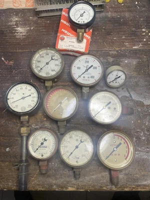 $15 • Buy Vintage Pressure, Vacuum, Acetylene Guages One Marsh Vacuum New In Box