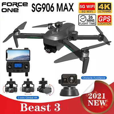 SG906 PRO MAX GPS Drone Laser Obstacle Avoidance 5G WiFi FPV RC Quadcopter • $186.99