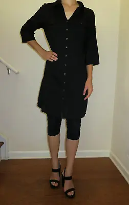 S ❤️ Moda International ❤️ Black Dress Knee Length ❤️ Comfy Fancy Party Dress • $17.99