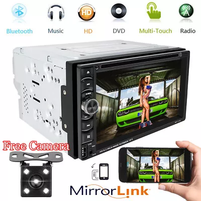$133.73 • Buy Sony Lens Cam +2 Din Car Stereo Radio CD DVD Player Bluetooth MirrorLink For GPS