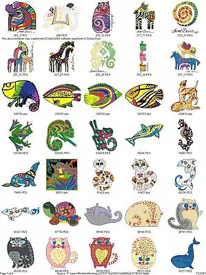 572 Abstract Deco And Outline  Animals Embroidery Machine Designs Collection Pes • $7.95