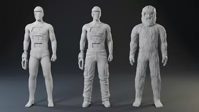 Six Million Dollar Man Maskatron 3  Bigfoot 4  - 3 Figure Set 3D Printed Bionic • $100