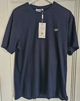 Lacoste Mens Blue Crocodile Logo T-Shirt Size FR 7 / UK XXL Regular Fit Tag • £34.99