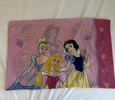 Disney Princess Pillowcase Snow White Cinderella Sleeping Beauty Vintage 28x19 • $8.13