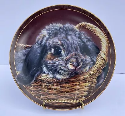 🐇 Bunny Tales Collection By Vivi Crandall Bradford Exchange Plate “Basket Case” • $11.95