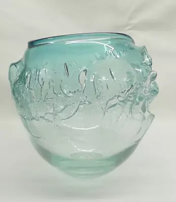 Signed Carin Von Drehle Art Crackle Glass Vase Signed 1988 • £100