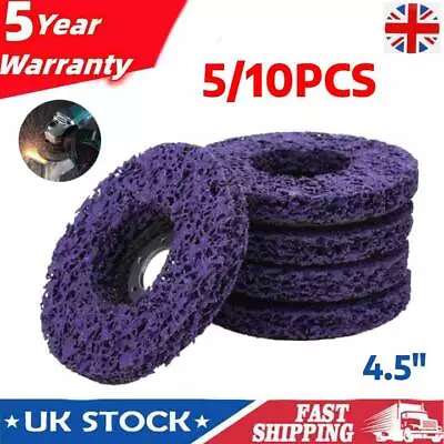 5/10Pcs 115mm 4.5  Poly Strip Disc Abrasive Wheel Paint Rust Removal For Grinder • £13.28