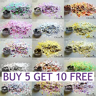 Biodegradable Glitter Pots Festival Chunky Mix Face Eye Hair Body Nail Lip 15 • £2.19