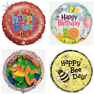 Frogs Bee Snail Cricket 18  Garden Insect Bug Foil Mylar Happy Birthday Balloons • $2.95