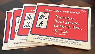 2008 National Mah Jongg League Card/Rule Standard Print Set Of 4 • $42.95