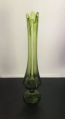 Vintage Viking 22” Swung Vase Green Octagon Footed 6 Petal • $299.99