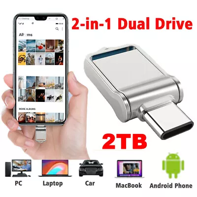 2TB Dual 2 In 1 Type C USB3.0 Mini Flash Drive Memory USB Stick Thumb Pen Drive • $34.99