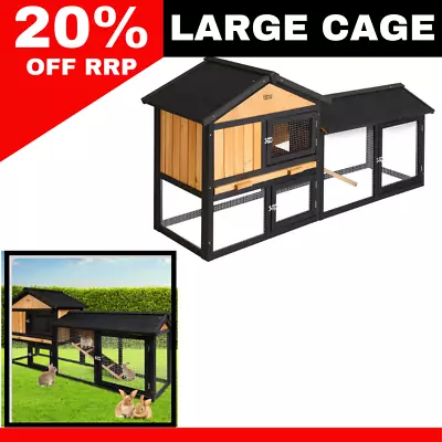 Large Chicken Birds Cage Rabbit House Coop Hutch Wooden Cat Dog Pets WaterProof • $223.99