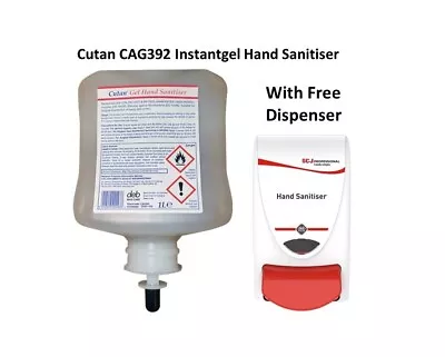 DEB Cutan Gel Hand Sanitiser Cartridge Refill 1 Litre With Free Dispenser • £14.99