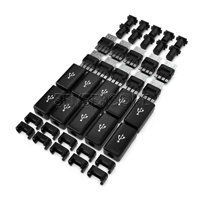 5/10/50/1000PCS DIY Micro USB Male Plug Connectors With Plastic Cover Covers Kit • $1.58