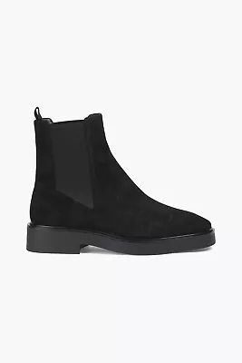 $600 STUART WEITZMAN Henley Suede Chelsea Boots PLATFORM BLACK 7 (PA10) • $180