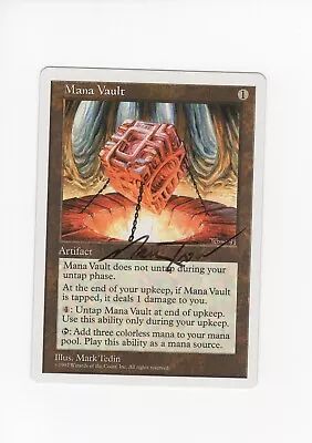 Mana Vault 5th Edition NM Signed By Mark Tedin MTG Magic The Gathering   • $94.68