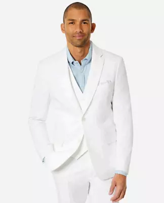 Tommy Hilfiger Men's 42L Modern-Fit Th Flex White Chambray Suit Jacket Stretch • $59.99