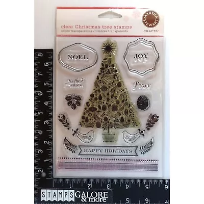 EK MARTHA STEWART Rubber Stamps Unmounted Acrylic Cling CHRISTMAS TREE #2016 • $7.19