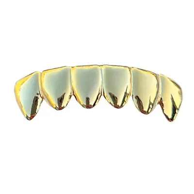 14k Gold Plated Grillz Deeper-Cut 6 Bottom Grills For Teeth Mouth Pre Made Grill • $14.95