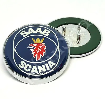 Saab 93 9-3 Scania Bonnet Hood Front Badge Emblem 3pin 68mmYear 03-10 12844161 • £9.99