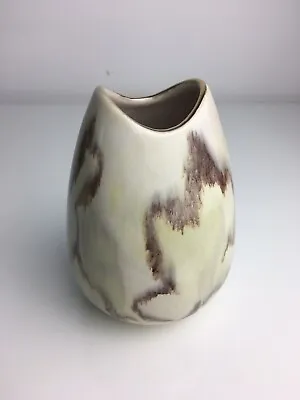 Vintage Original Jasba Ceramic Vase Cream Brown Drip Glaze Germany 582/12 5  • £16.90