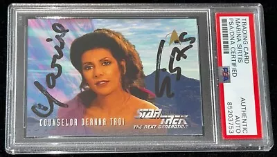 Marina Sirtis  Deanna Troi  1995 STAR TREK TNG Signed Auto Rookie Card (RC) PSA • $149.99