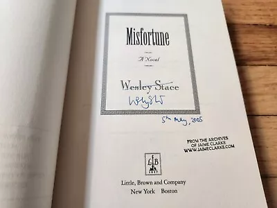 Wesley Stace SIGNED Misfortune A Novel 2005 Advance Reader's Copy SC W/GOA • $26.99