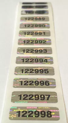 $8.99 • Buy 100- Serial Number Security Hologram Labels Stickers-tamper Proof-1 X .375 Inch