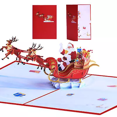 1*3D Christmas Cards Pop Up Greeting Cards Christmas Greeting Cards With Envelop • $19.54