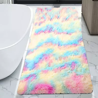 Extra Long Non Slip Shaggy Bath Mat Bathroom Rugs Super Soft Washable Floor Mats • £8.49