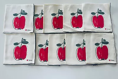 Vera Neumann Red Apple Linen Cotton Napkins Set Of 12 NEW Ladybug 1950s • $75