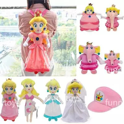 Super Mario Bros Soft Stuffed Toys Princess Peach Doll Plush Backpack Cotton Hat • $11.89