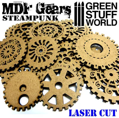 MDF WOOD Steampunk GEARS - Laser Cut Modelling Jewelry Figures Miniature • $8.35