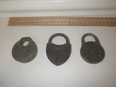 (3) Vintage Padlocks Locks - Lot # 6 - CHAMPION 6 LEVER / PIONEER / VIGILANT • $15