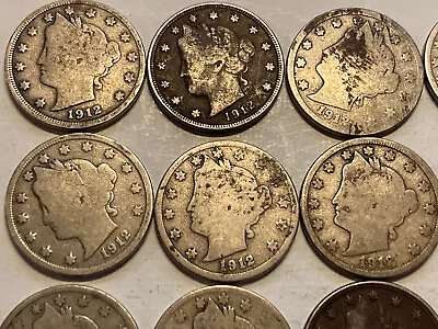 $15.95 • Buy 1912-D Liberty V Nickels Lot Of 14 Pcs