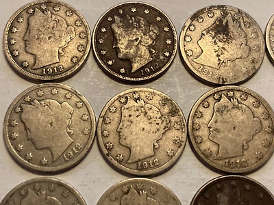$15.95 • Buy 1912-D Liberty V Nickels Lot Of 14 Pcs