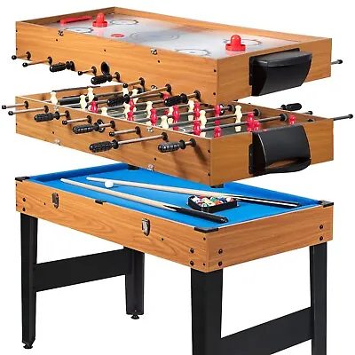 48  3-In-1 Multi Combo Game Table Foosball Soccer Billiard Slide Hockey For Kids • $176.69